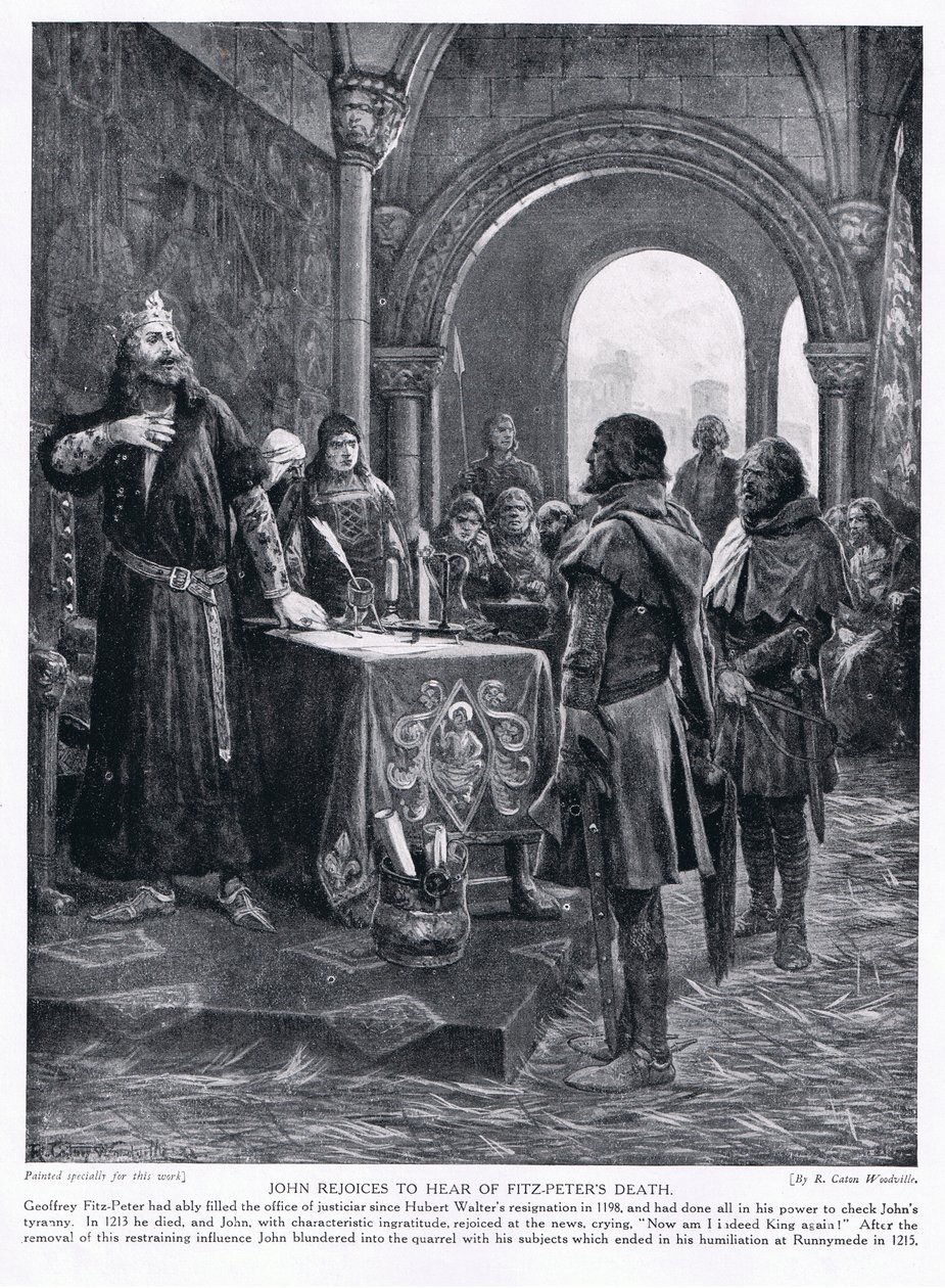 John freut sich über den Tod von Fitz-Peter AD1198 von Richard Caton Woodville junior