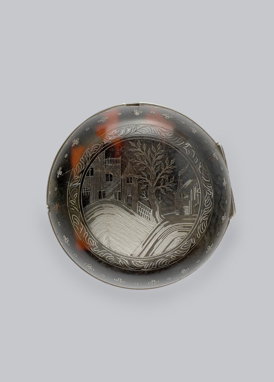 Rückseite einer paargehäusten Spindeluhr, ca. 1685 (Silber und Schildpatt) von Richard Colston
