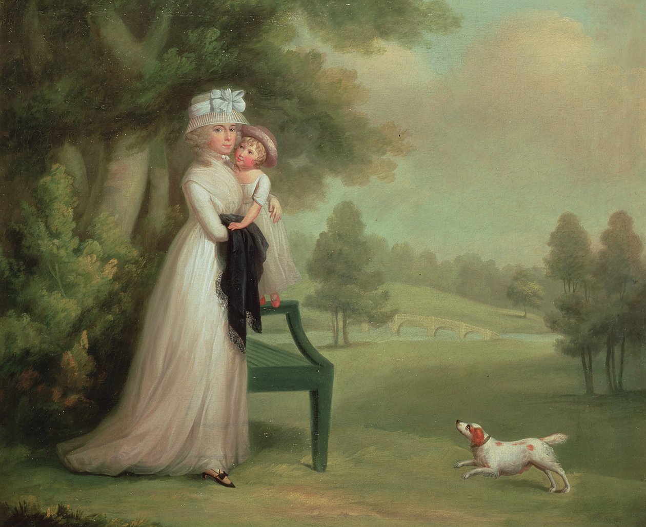 Frau und Kind im Park von Richard Cosway