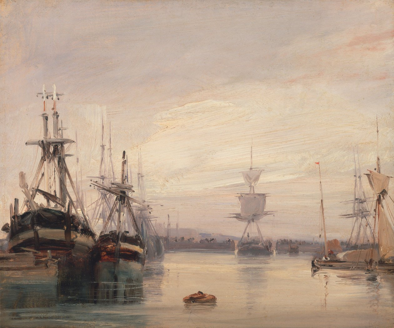 Eine französische Hafenszene von Richard Parkes circle of Bonington