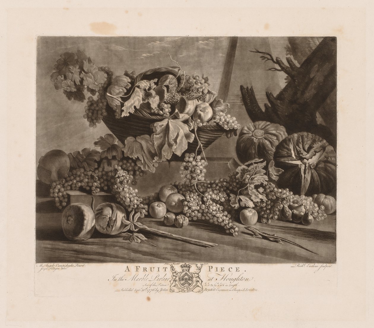 Ein Fruchtstück, 1776 von Richard Earlom