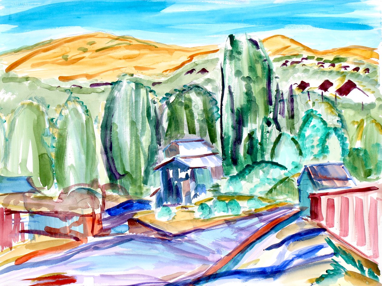 Häuser und Hügel, 2019 von Richard Fox