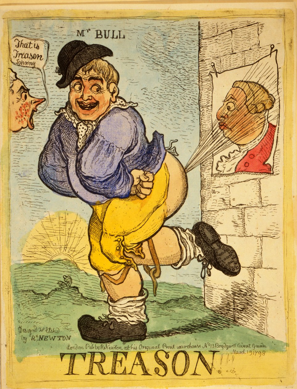 Verrat, 1798 (handkolorierter Stich) von Richard Newton