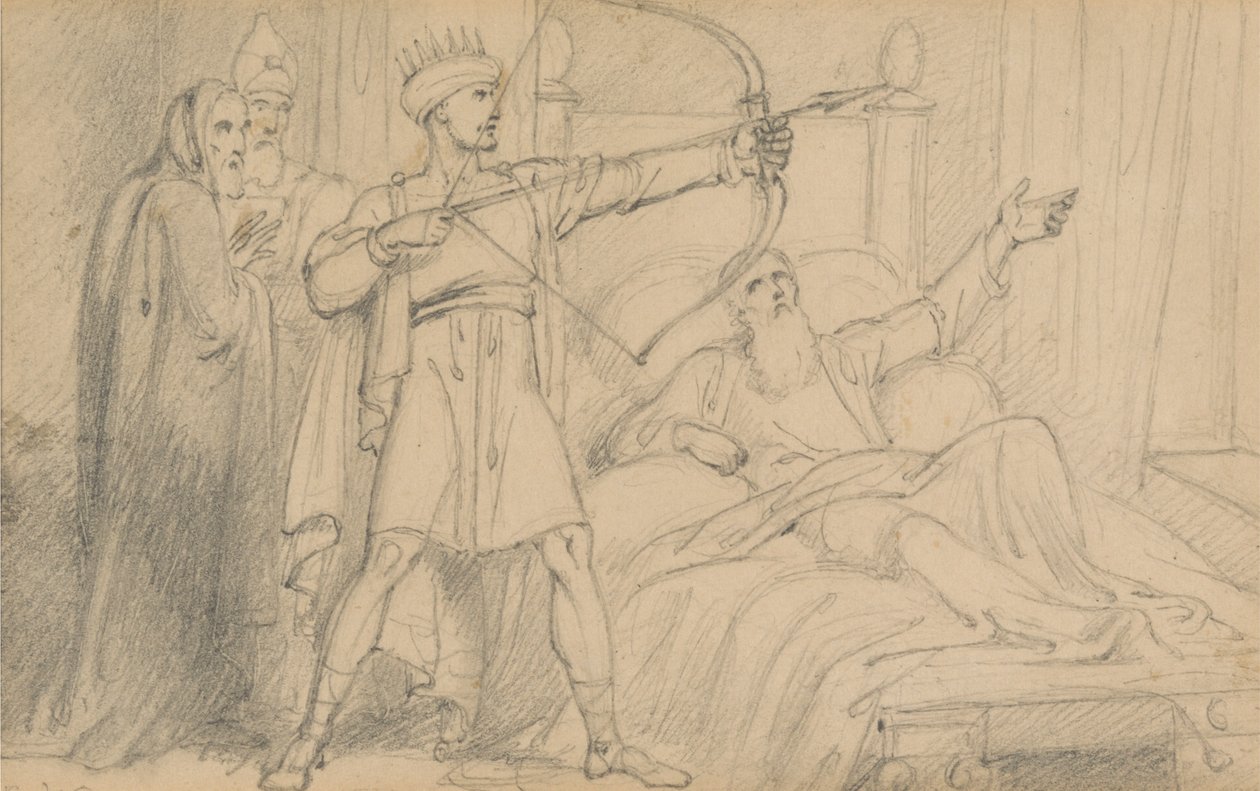 Elisa auf seinem Sterbebett (II Könige 12:17) von Richard Westall