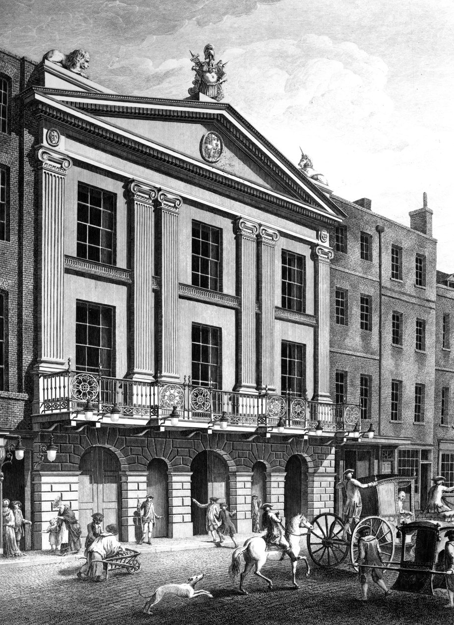 Das Royal Theatre, Drury Lane, graviert von Patrick Begbie, 1776 von Robert Adam
