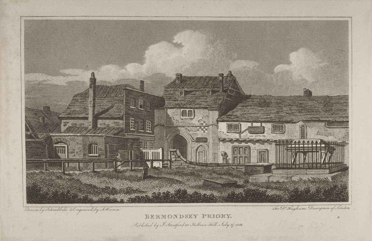 Ansicht der Abtei St. Saviour, Bermondsey, 1805 von Robert Blemell Schnebbelie
