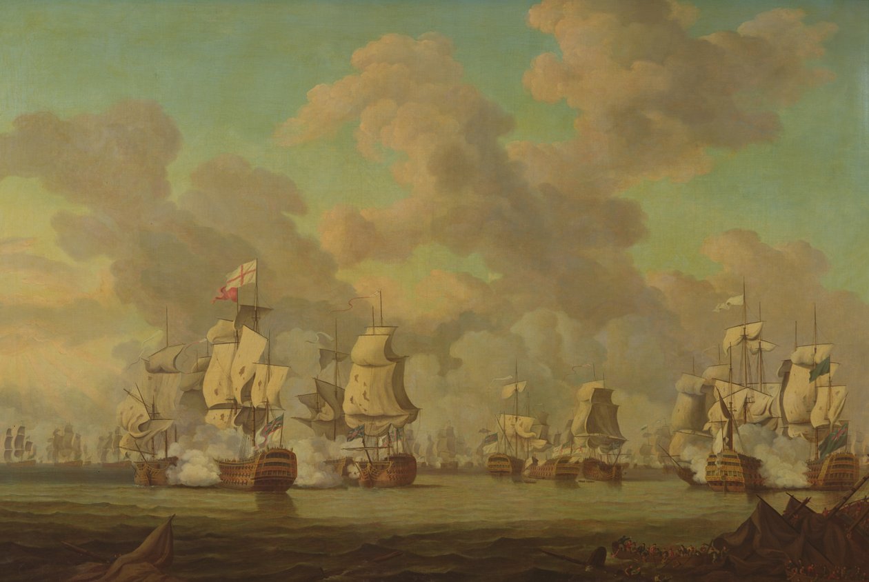 Lord Rodneys Sieg über die französische Flotte vor Dominica, 1782 von Robert Dodd