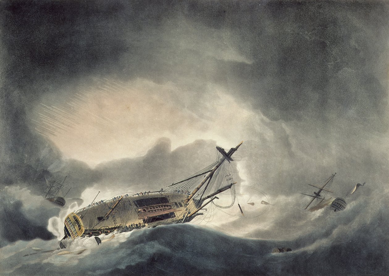 Der Sturm verstärkt sich, graviert von Francis Jukes, veröffentlicht 1795 von Robert Dodd