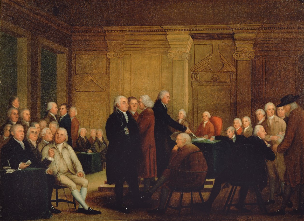 Der Kongress stimmt für die Unabhängigkeit, ca. 1795-1801 von Robert Edge Pine