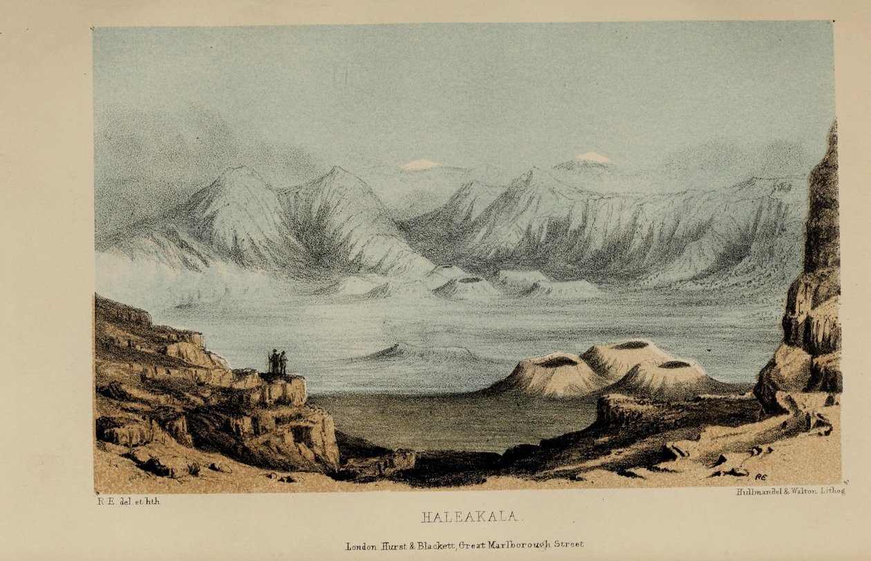 Haleakala, Aquarell von Robert Elwes (1819–1878), ein wohlhabender junger britischer Gentleman aus Norfolk von Robert Elwes