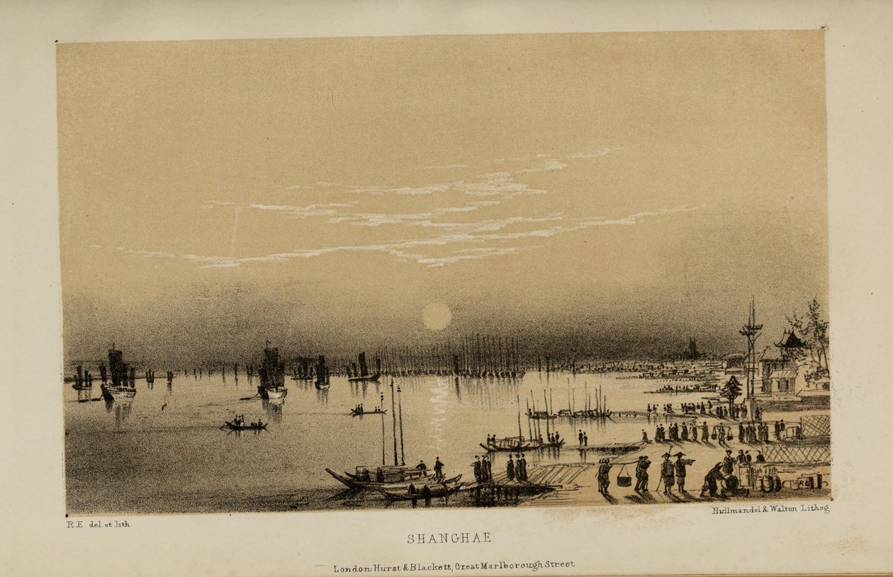 Shanghai, Aquarell von Robert Elwes (1819-1878), einem wohlhabenden jungen britischen Gentleman aus Norfolk von Robert Elwes