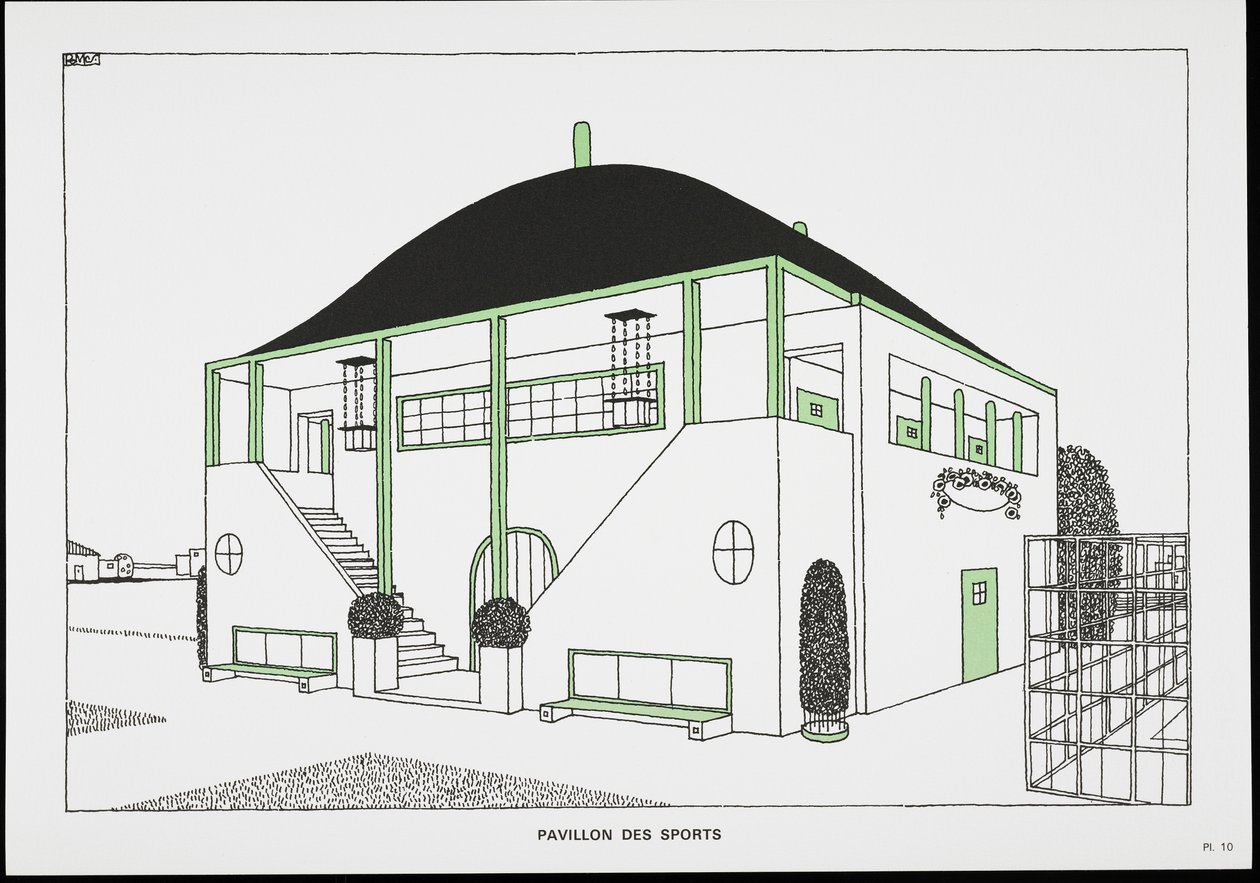 Pavillon des Sports, aus Une Cite Moderne, Dessins de Rob Mallet-Stevens Architecte, 1987 (veröffentlicht) von Robert Mallet Stevens