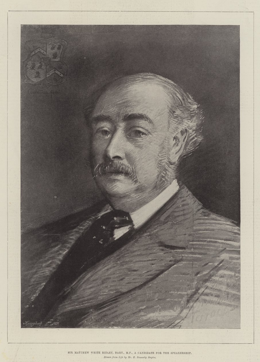 Sir Matthew White Ridley, Baronet, MP, ein Kandidat für das Amt des Sprechers von Robert Ponsonby Staples