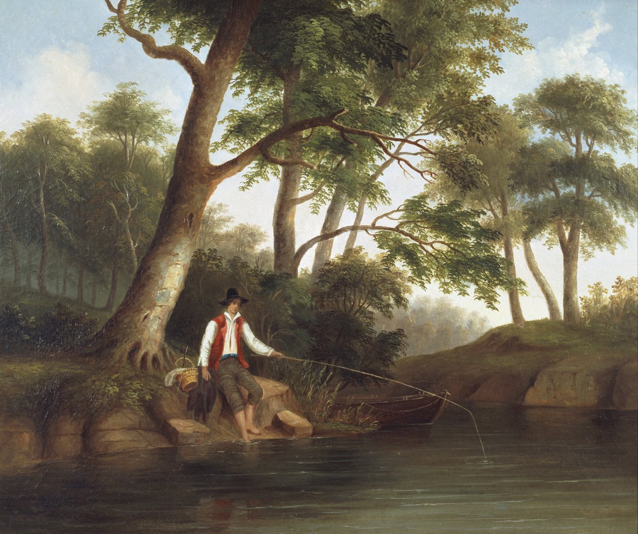 Mann beim Angeln von Robert Scott Duncanson