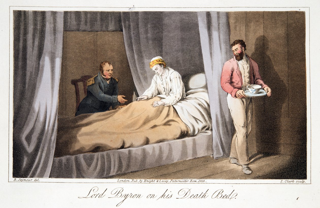 Lord Byron auf seinem Sterbebett, aus 