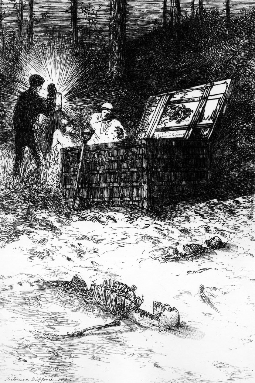 Der Goldkäfer, Illustration zur Geschichte von Edgar Allan Poe, 1884 von Robert Swain Gifford