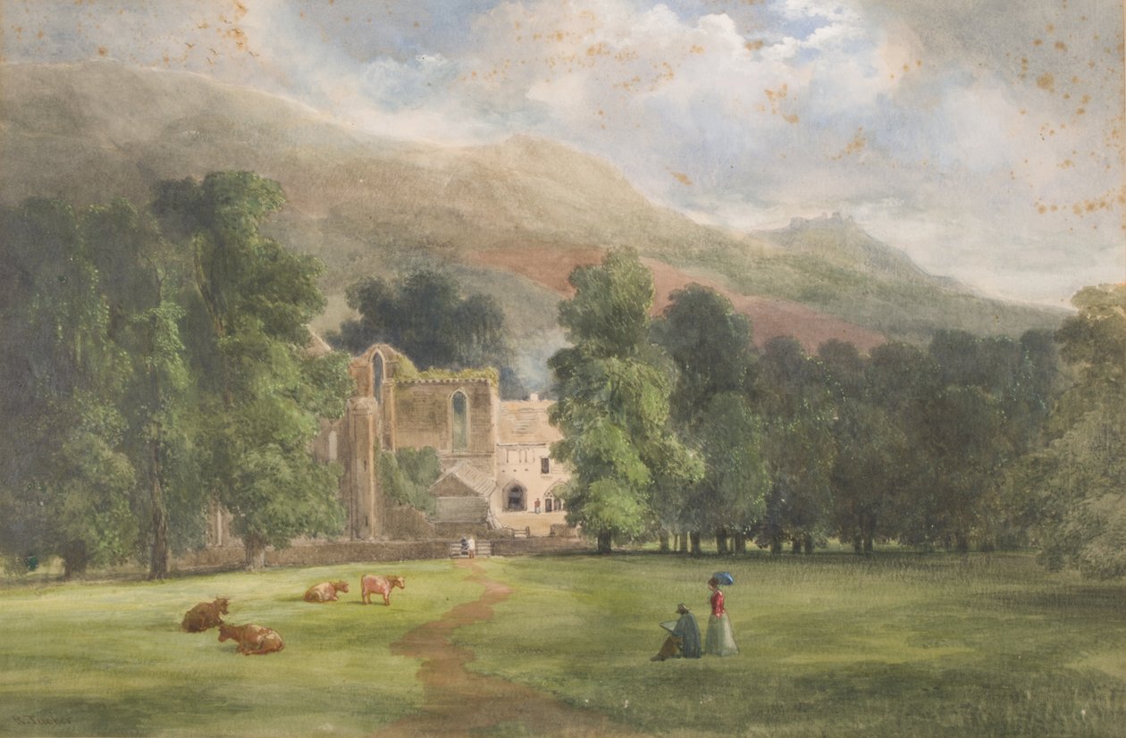 Valle Crucis oder Dinas Bran, Llangollen, 1872 von Robert Tucker Pain