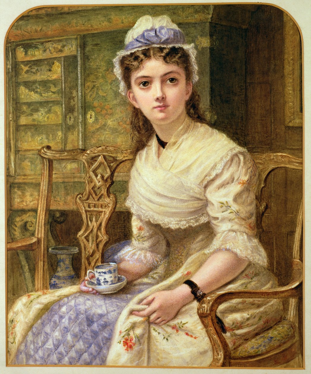 Eine Frau trinkt Tee, 1895 von Robert W. Little