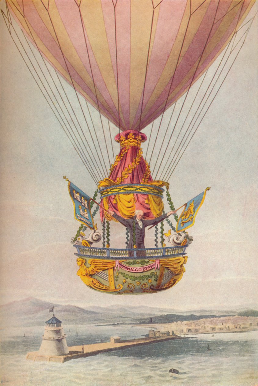 Sadler über dem Leuchtturm, Dublin, 19. Jahrhundert von Robert Havell