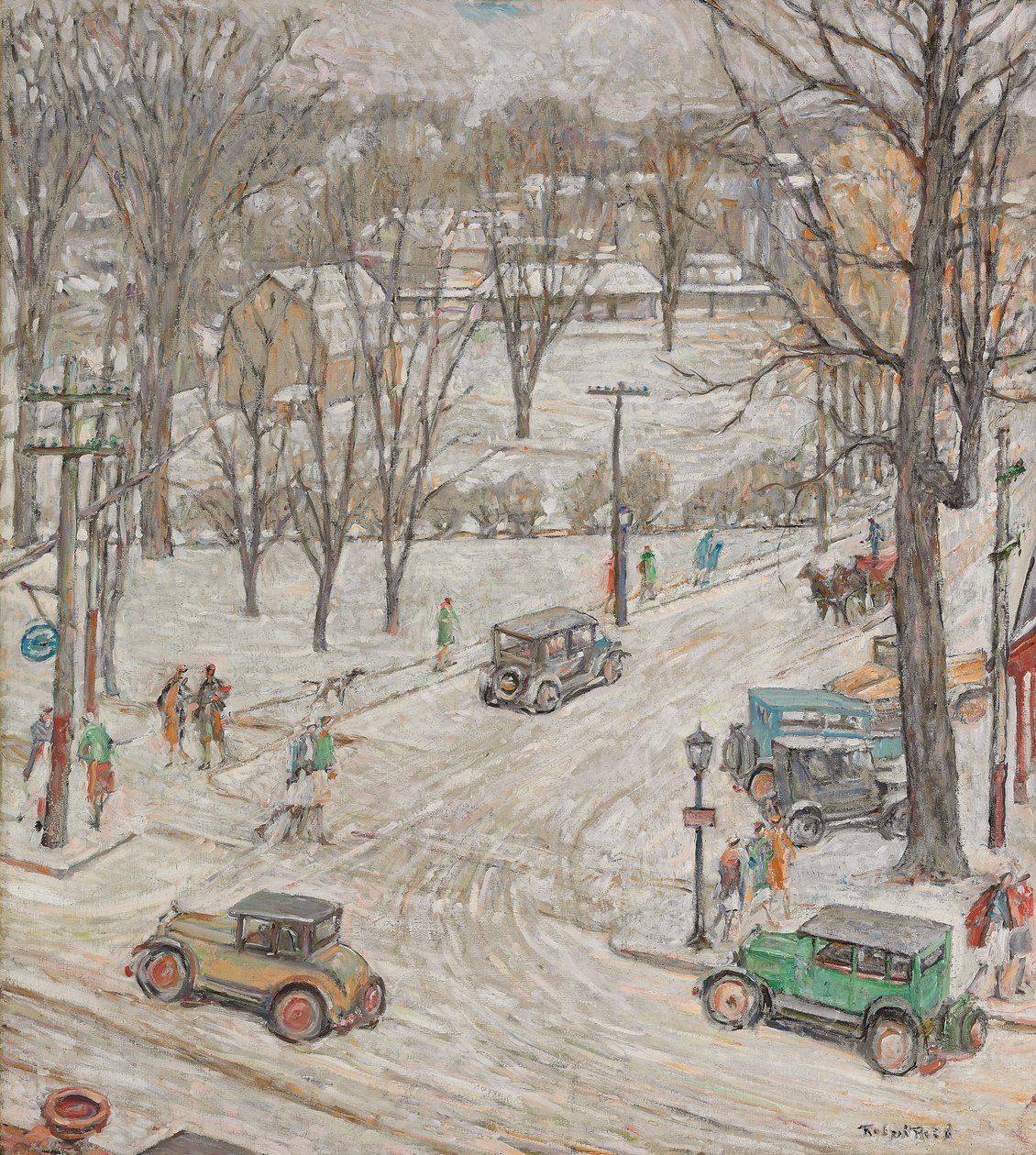 Straßenszene im Winter von Robert Reid