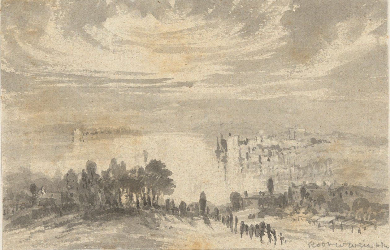 Landschaft - Stadt an einer Bucht von Robert Walter Weir