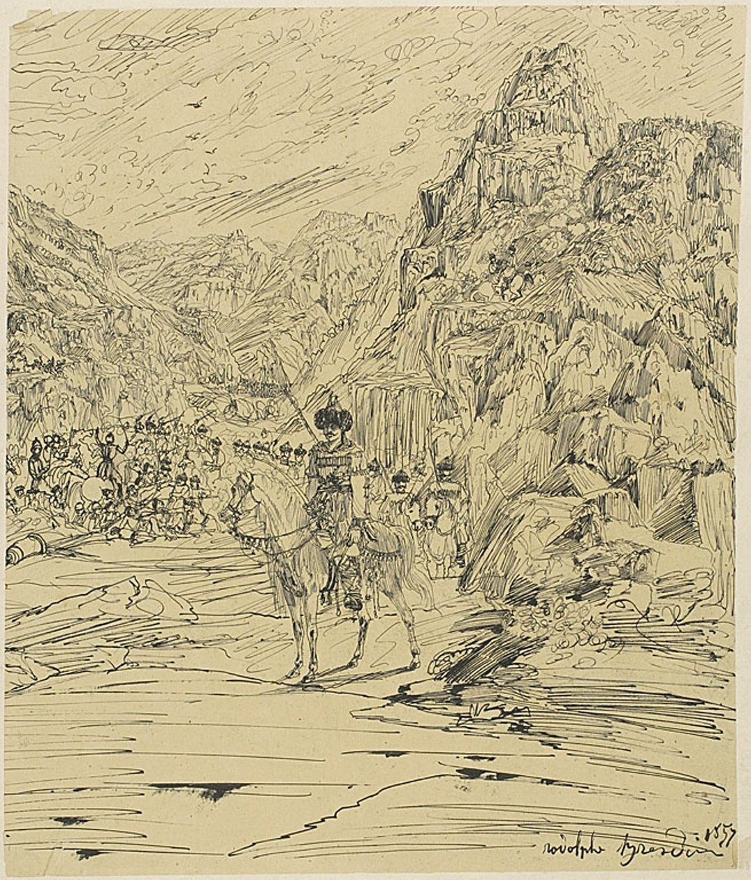 Schlacht in den Bergen von Rodolphe Bresdin