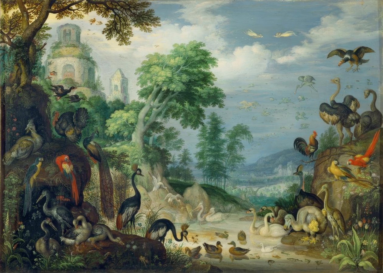 Landschaft mit Vögeln von Roelandt Savery