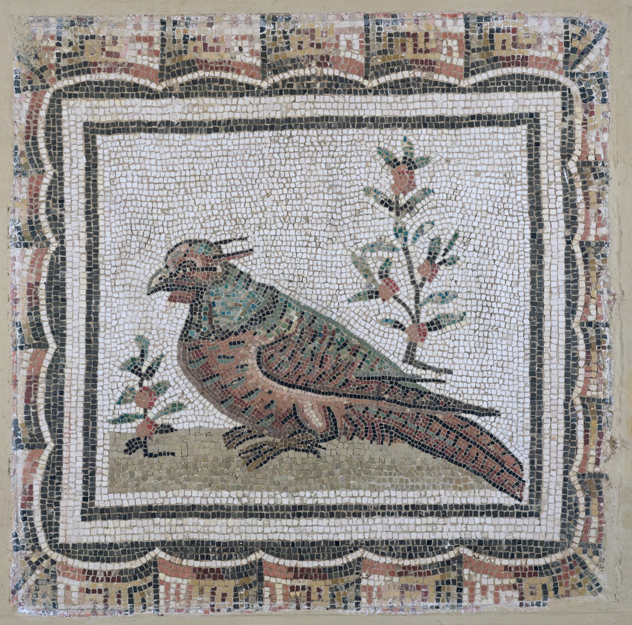 Pflaster mit Darstellung eines Fasans von Roman