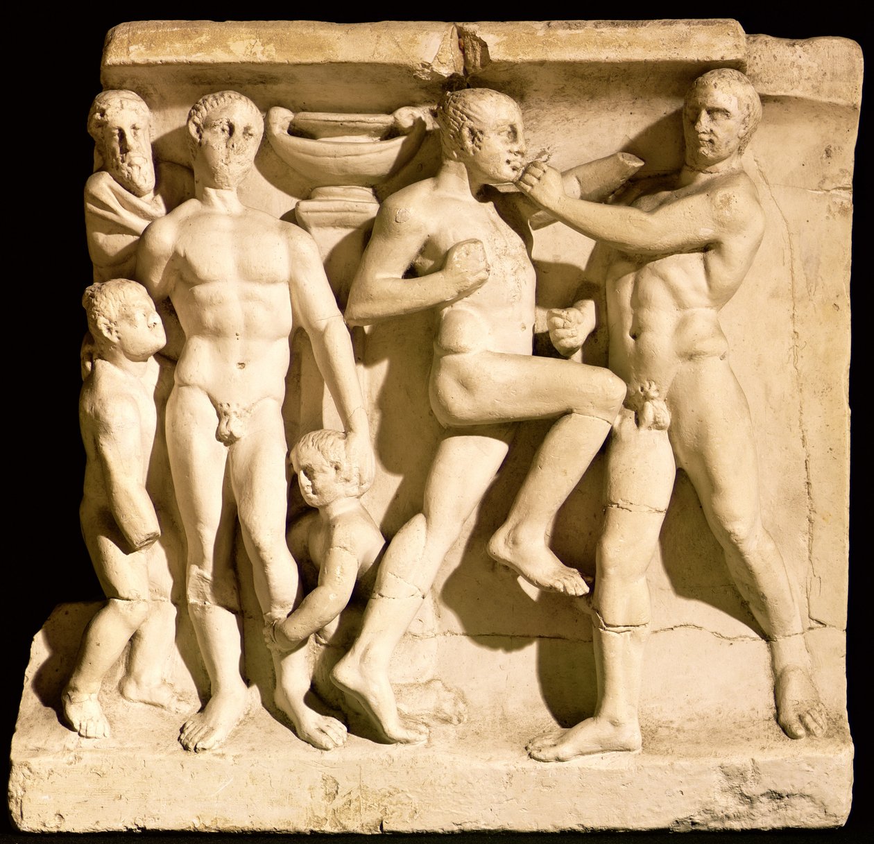 Relief, das Ringer darstellt von Roman