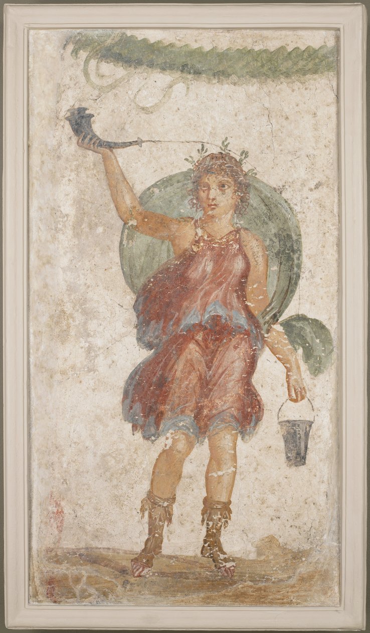 Stehende Gottheit mit Horn und Eimer, aus Pompeji von Roman