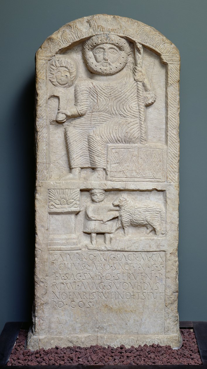 Stele, Saturn gewidmet, aus El-Ayaida, 323 n. Chr. von Roman