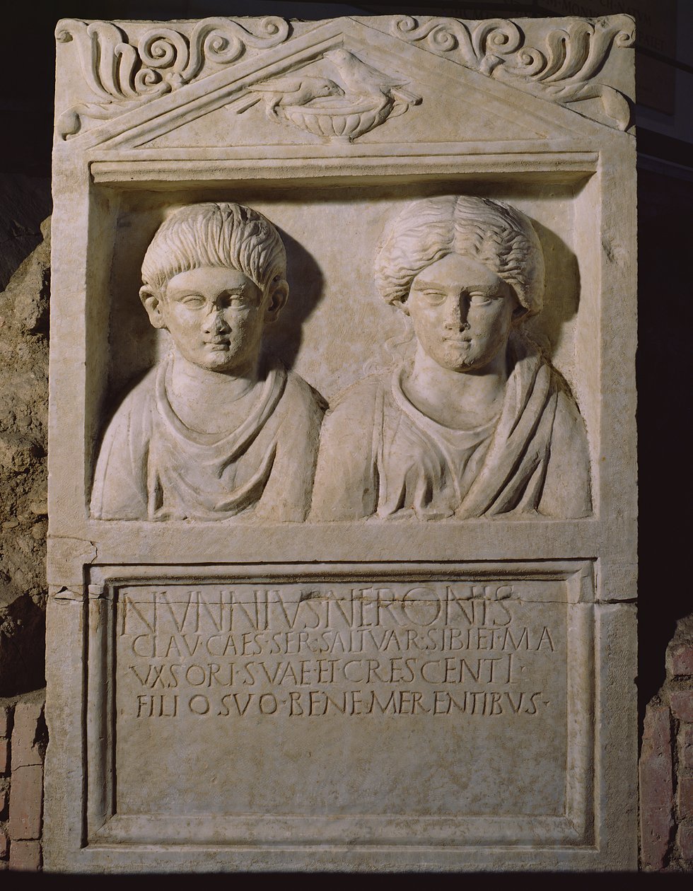 Stele als kleines Ädikula Autoparco VI, Die Nekropole der 