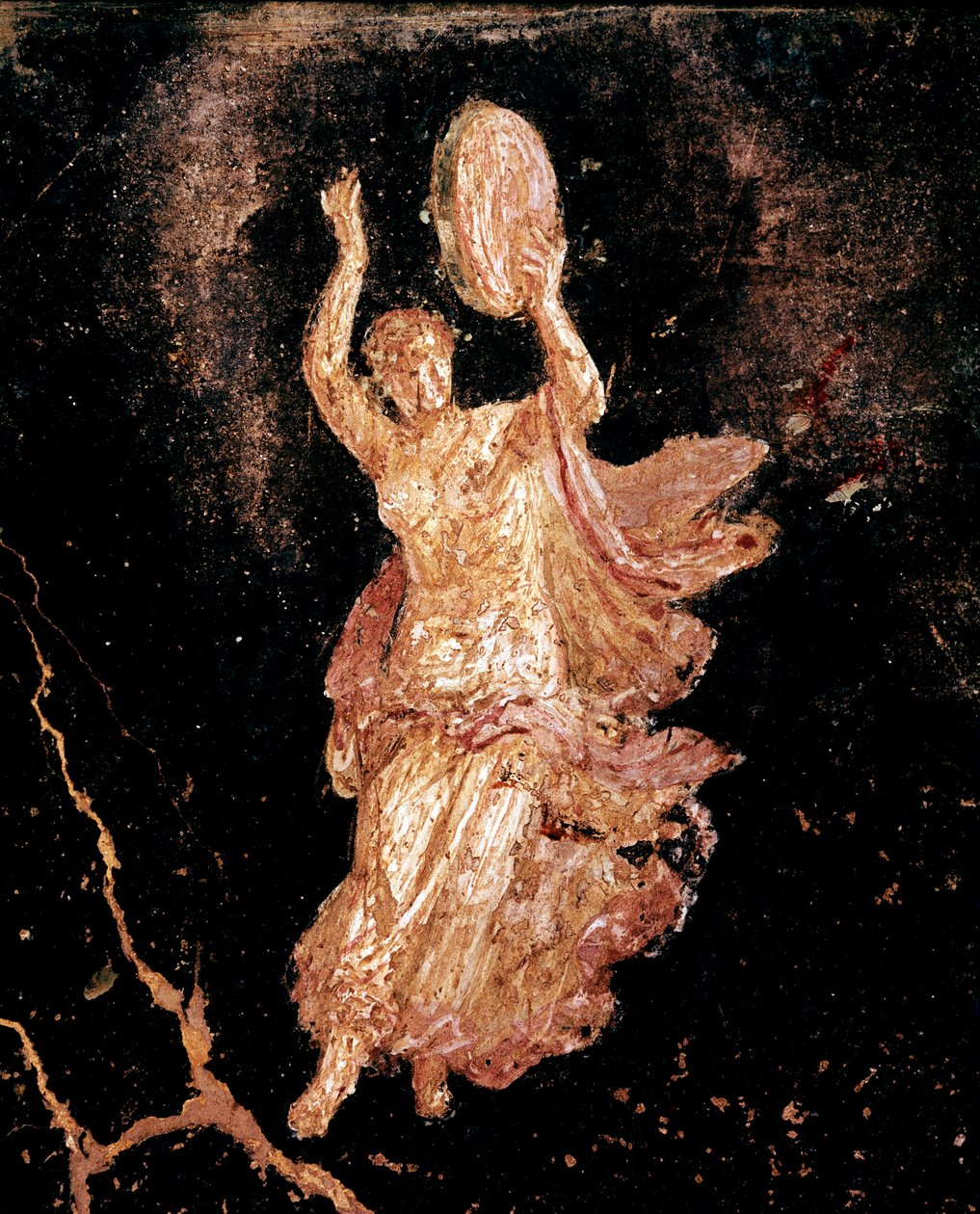 Tänzerin mit Tamburin (Fresko) von Roman