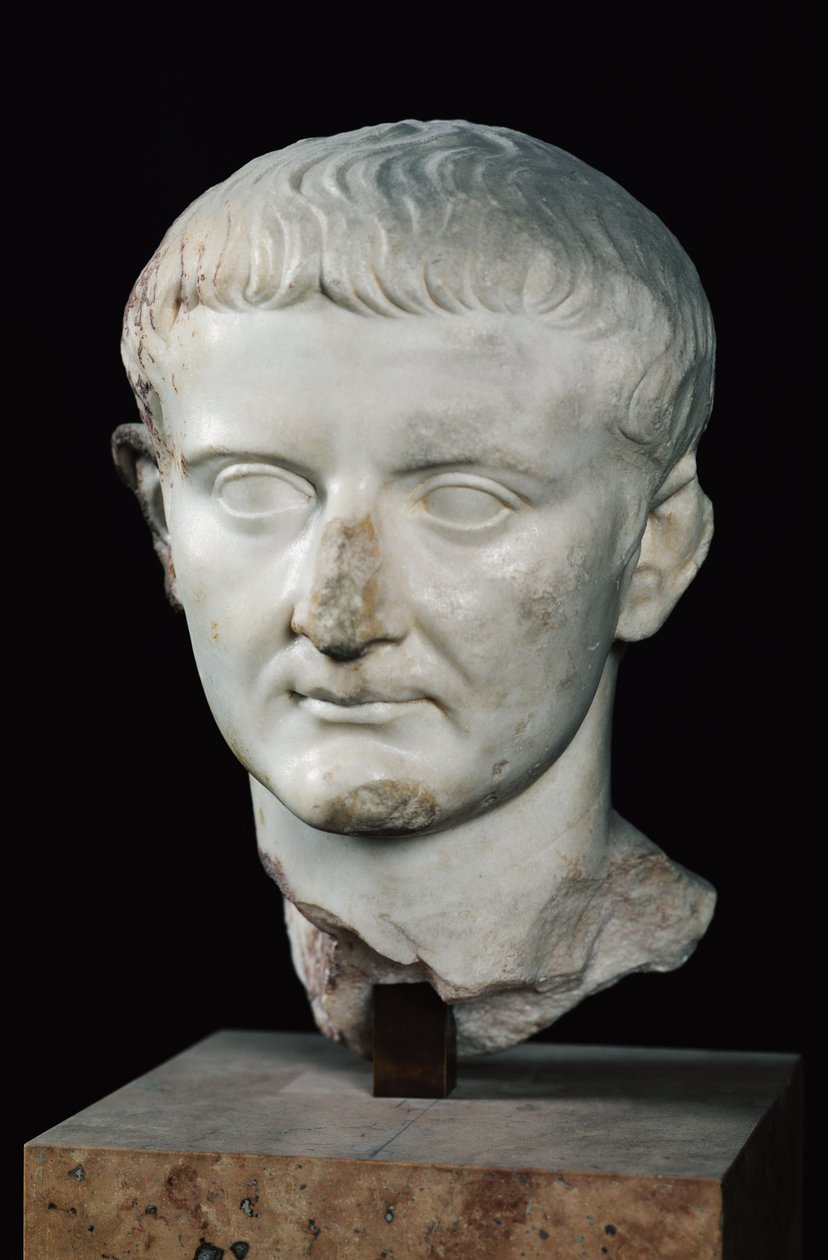 Kopf von Tiberius (ca. 42 v. Chr.-37 n. Chr.) von Roman