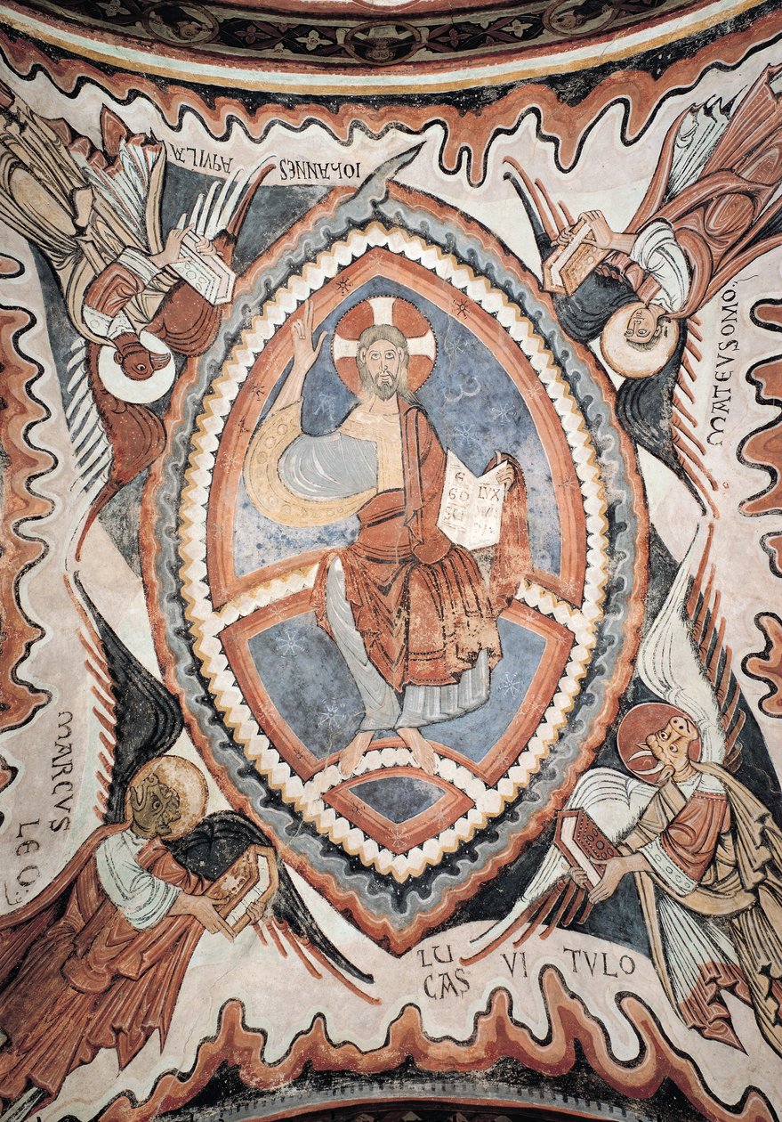 Christus in Herrlichkeit im Tetramorph, spätes 12. Jahrhundert von Romanesque