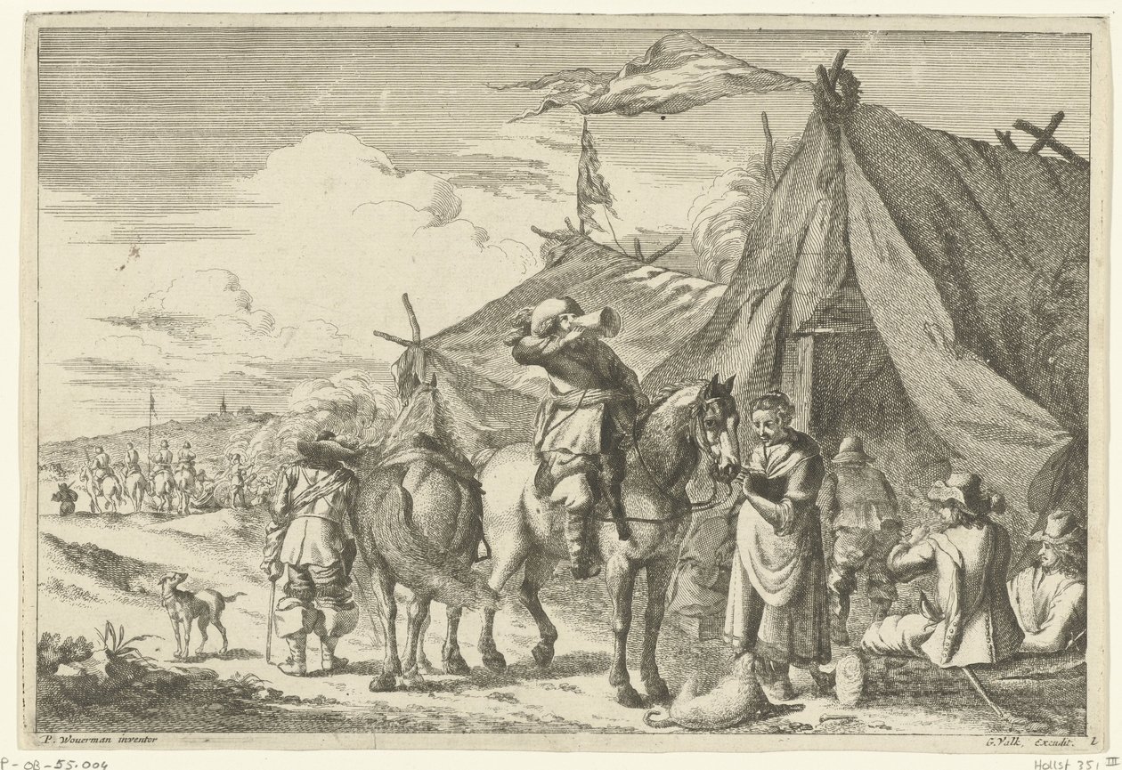 Reiter ruhen sich bei Zelten aus von Romeyn de Hooghe (rejected attribution)