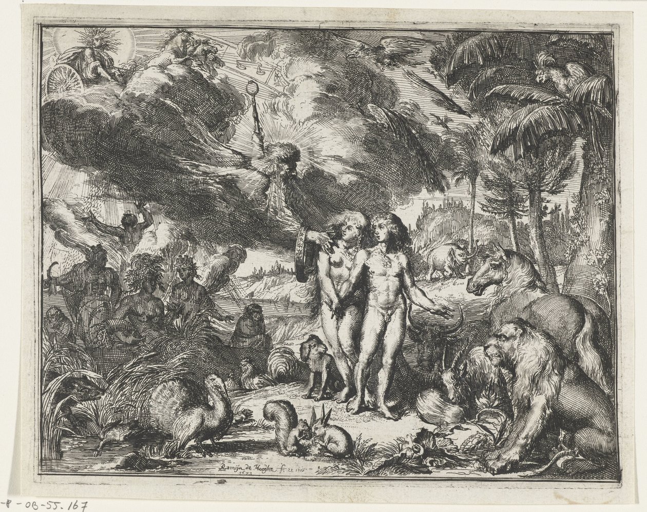 Adam und Eva im Paradies von Romeyn de Hooghe