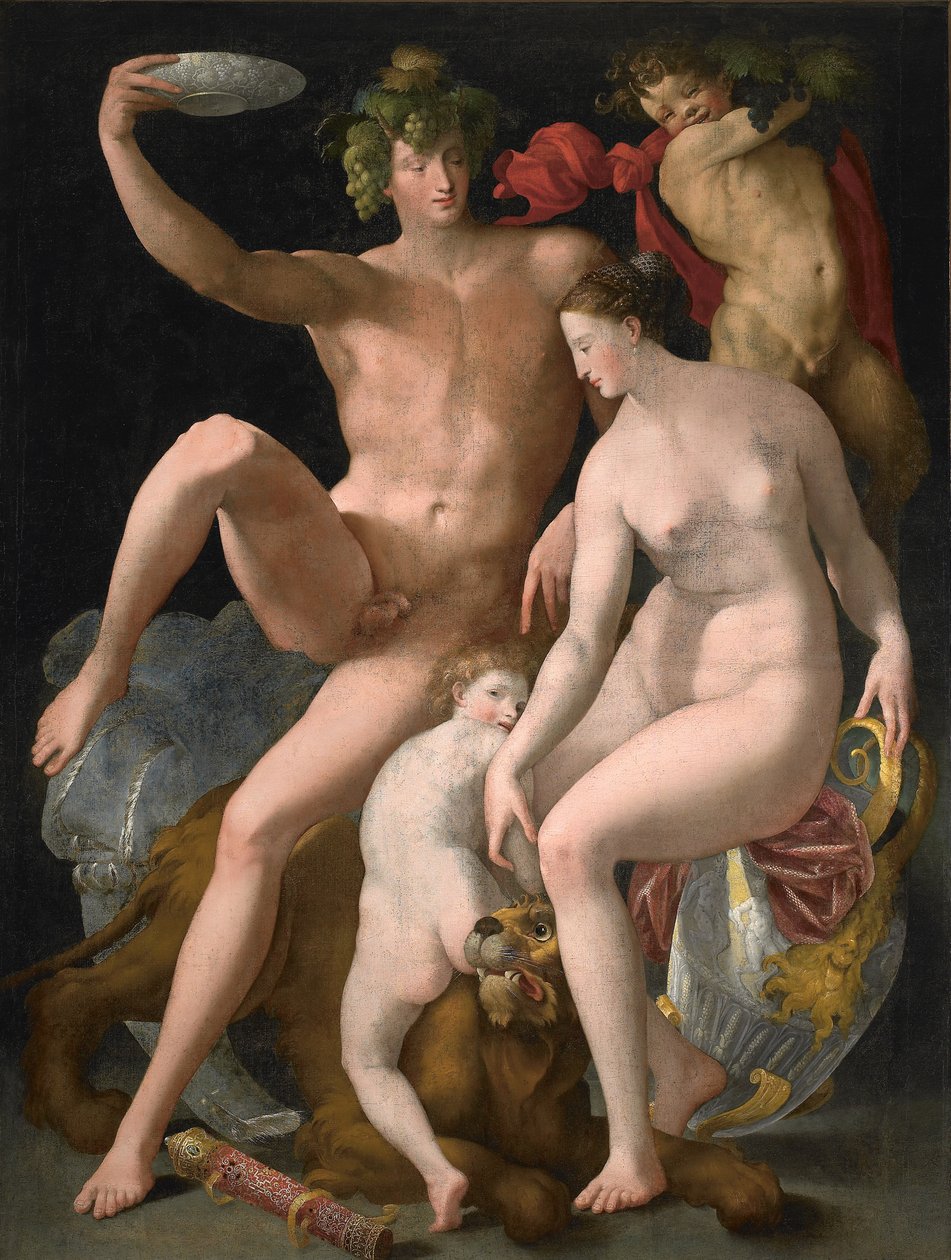 Bacchus, Venus und Amor, ca. 1535 von Rosso Fiorentino