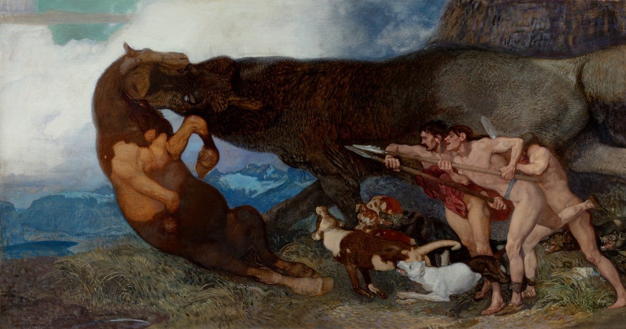 Kampf mit einem Monster, 1903 von Rudolf Jettmar