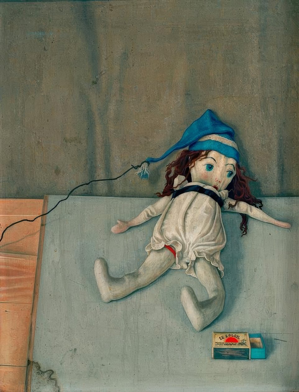 Puppe mit Streichholzschachtel von Rudolf Wacker