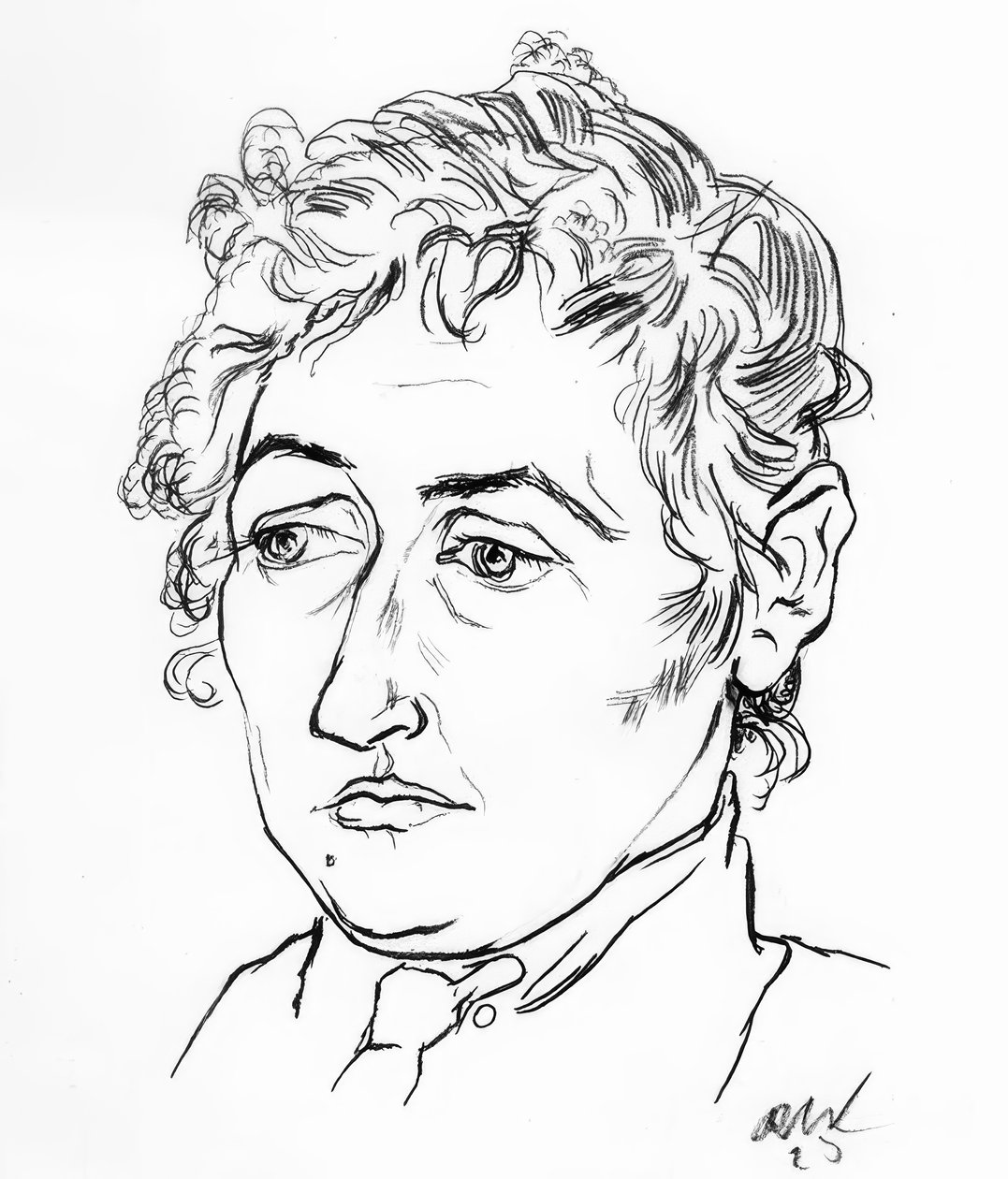 Weiblicher Kopf von Rudolf Wacker