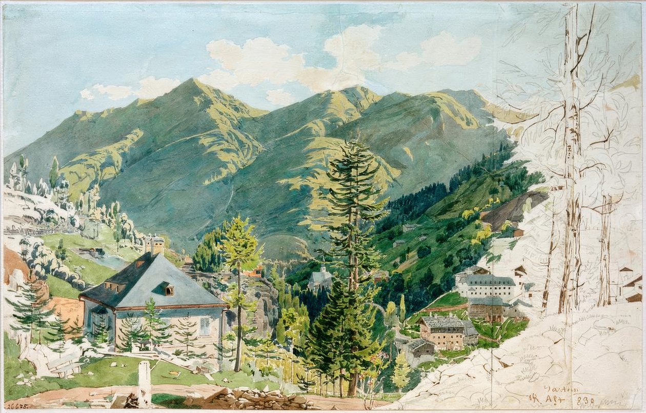 Ansicht von Gastein mit Gamskarkogel von Rudolf von Alt