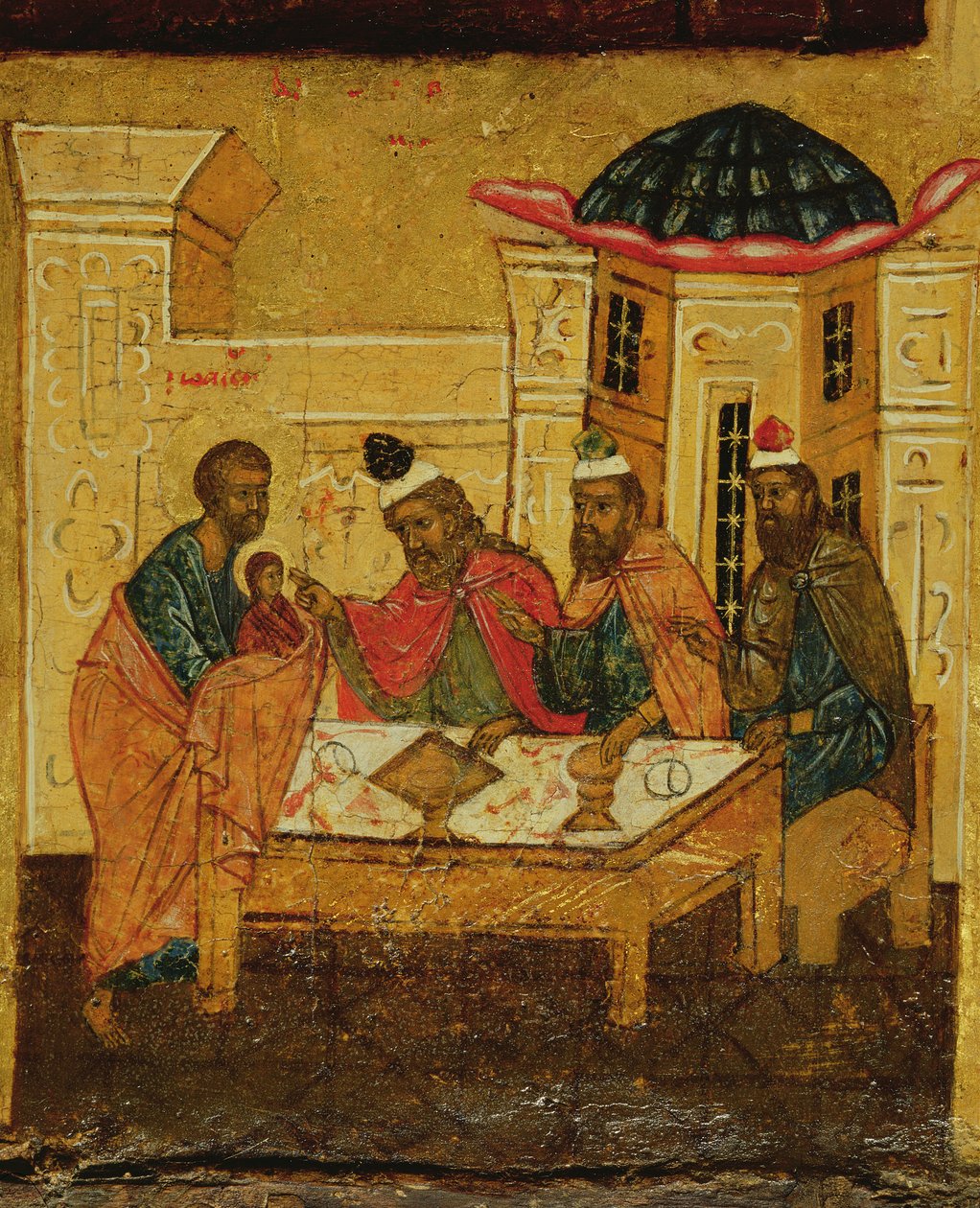 Ikone, die die Anbetung der Weisen darstellt, ca. 1550 von Russian School