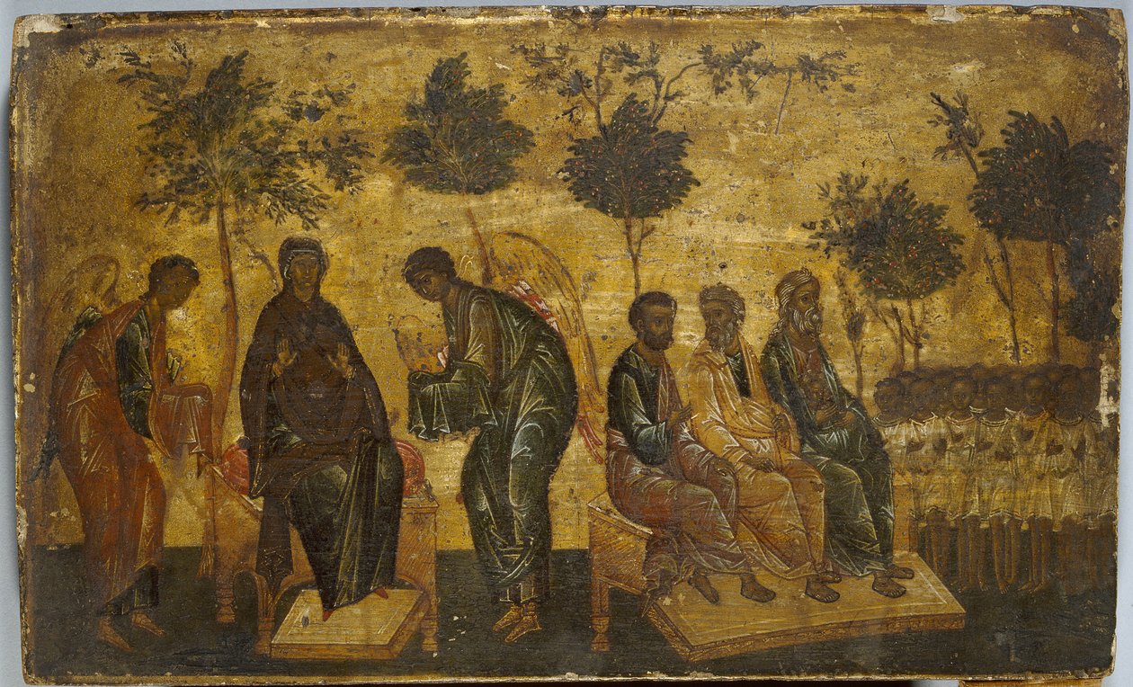 Ikone der Gerechten im Paradies, frühes 16. Jahrhundert von Russian School