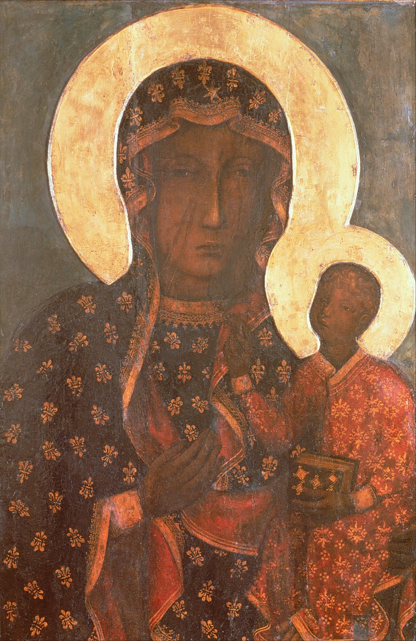 Die Schwarze Madonna von Jasna Gora, byzantinisch-russische Ikone von Russian School