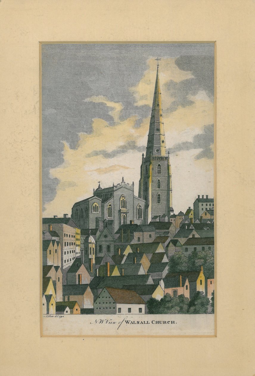 NW-Ansicht der Walsall Kirche von S. Shaw