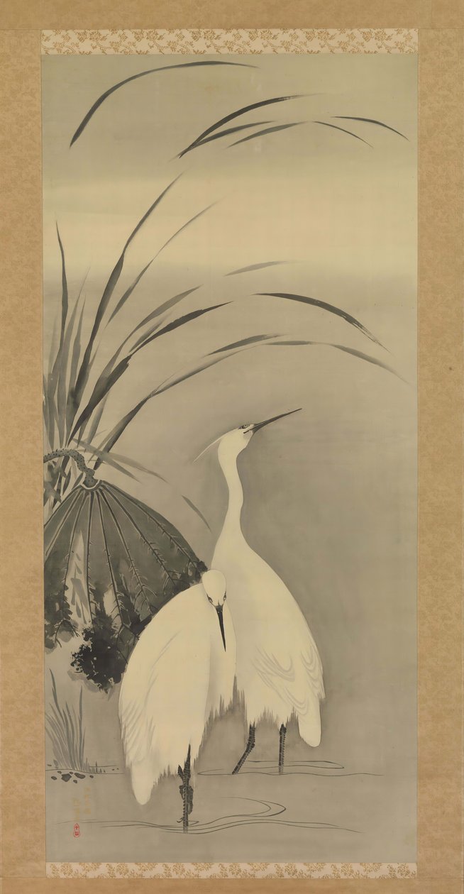 Zwei Reiher und Lotus von Sakai Hoitsu