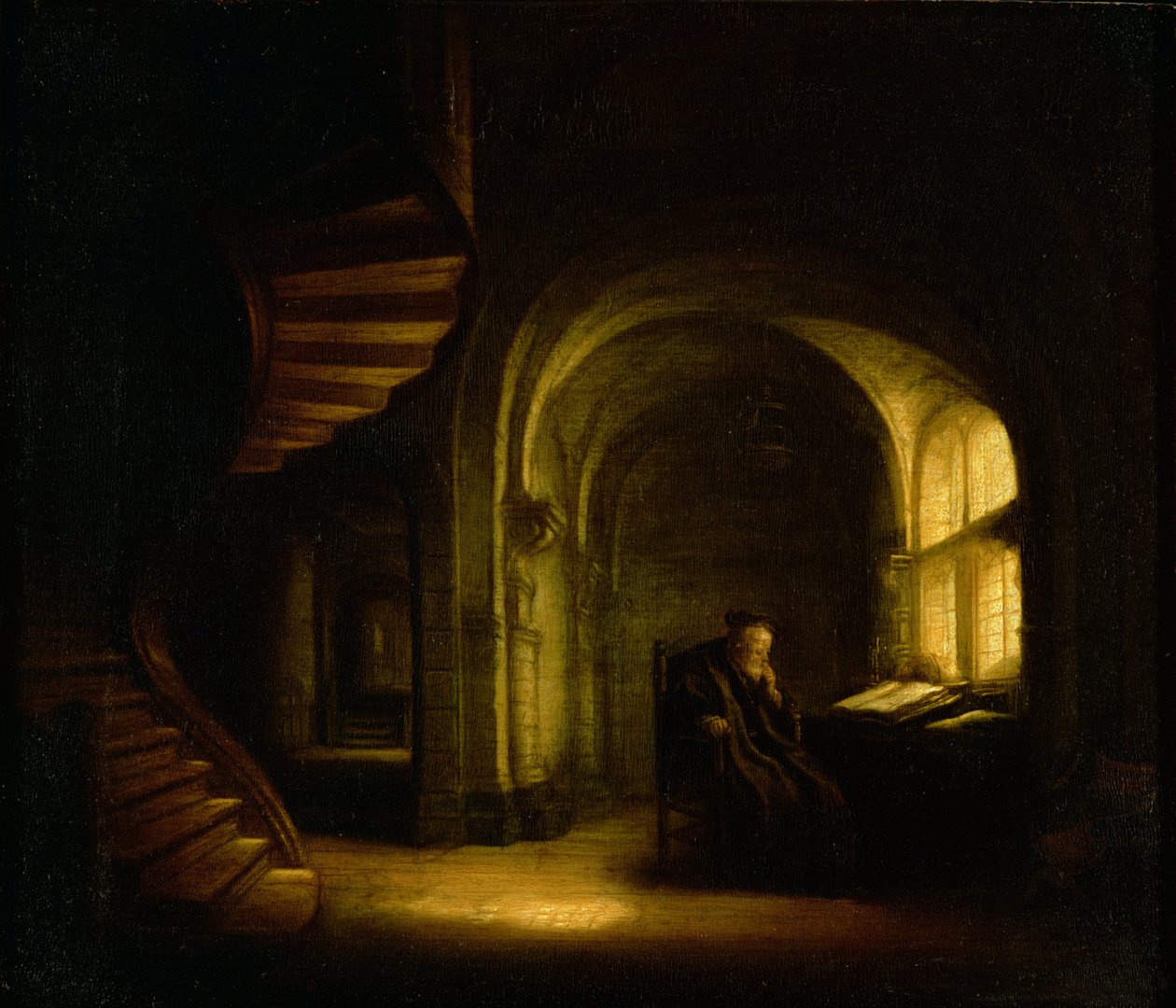 Philosoph mit offenem Buch, 1625-7 von Salomon Koninck