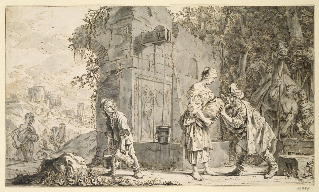 Rebecca und Eliezer, 1660 von Salomon de Bray