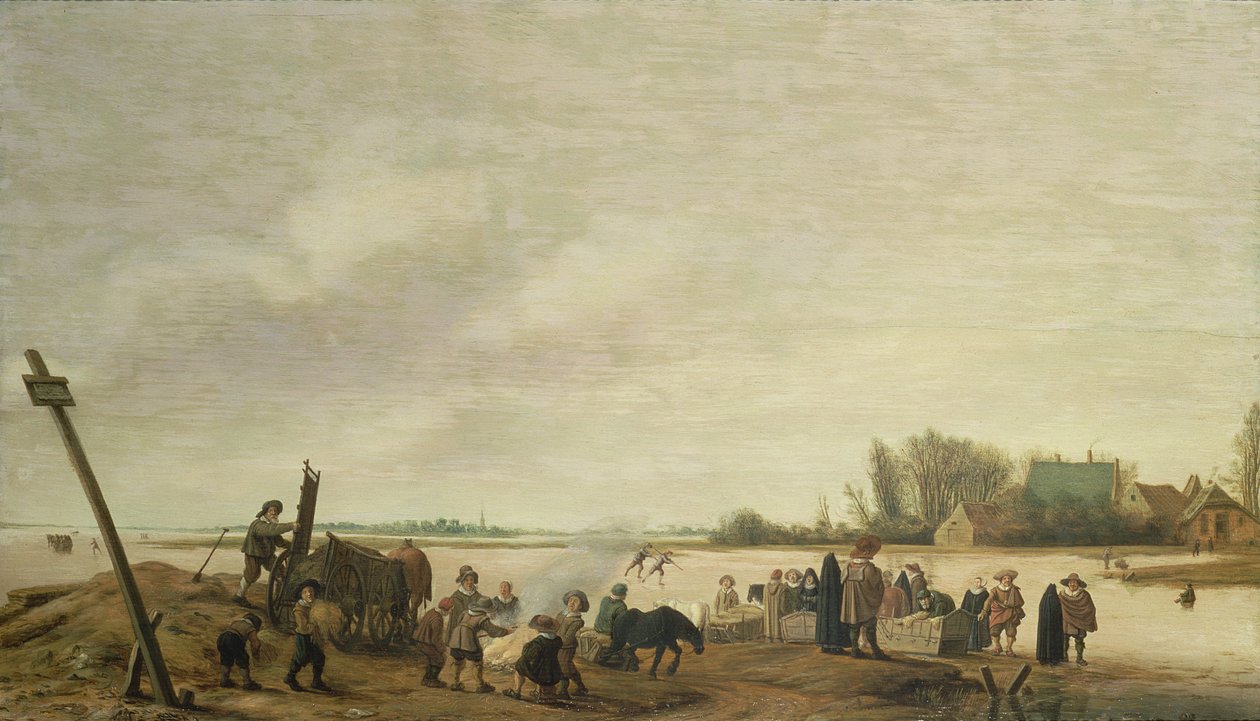 Winterlandschaft mit einem Fluss, 1627 von Salomon van Ruisdael or Ruysdael